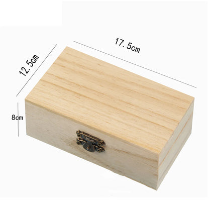 1/3pcs Log Color Scotch Plain Wood Wooden Square Hinged Storage Boxes Craft Gift Box Handmade Case Box Storage Organization…