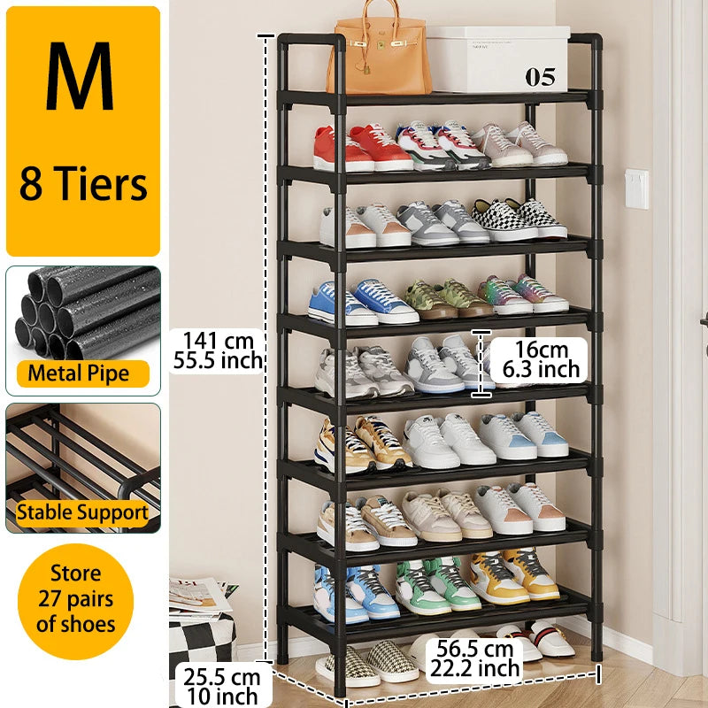 Multiple Layers Metal Shoe Rack, Large Capacity Shoe Organizer for Entryway, Closet, Garage, Shoe Shelf for Living Room - im…