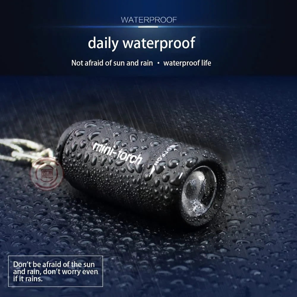 USB Rechargeable LED Multifunctional Strong Light Pocket Keychain Flashlight Waterproof Outdoor Hiking Camping Mini Flashlig…