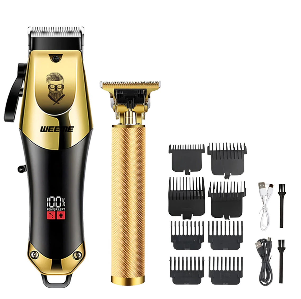T9 Vintage Men's Electric Hair Clipper Beard Trimmer/Rechargeable Hair Cutting Machine With Nose Hair Trimmer Kit Boyfriend…