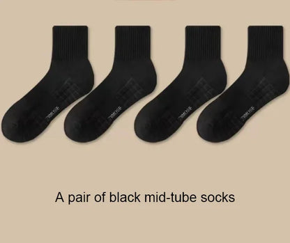 1pairs Socks Men's cotton deodorant winter towel bottom with velvet mid-tube white stockings thickened sports basketball soc…