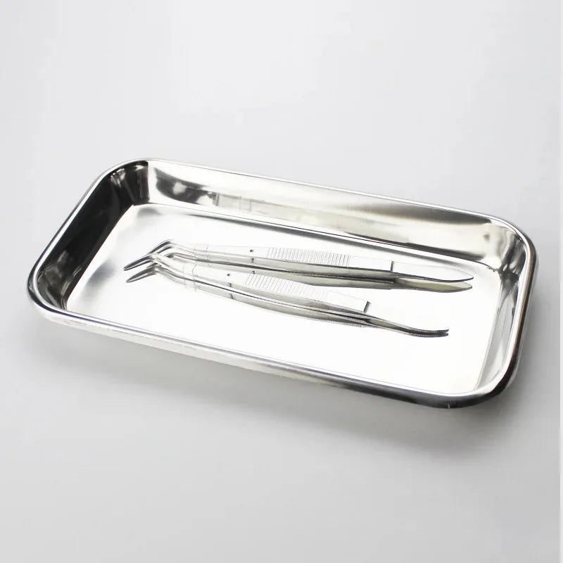 1/2pcs Kitchen Tray Stainless Steel Square Storage Tray Dental Medical Tool Nail Tattoo Dental Medical Device Supplies Tray…