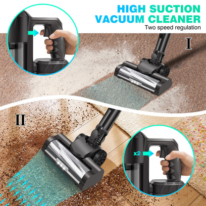 6-in-1 Cordless Vacuum 550W 45KPA｜2 Batteries｜LED Display｜Self-Standing｜Pet Hair/Carpet/Hard Floor (Black) - image 6