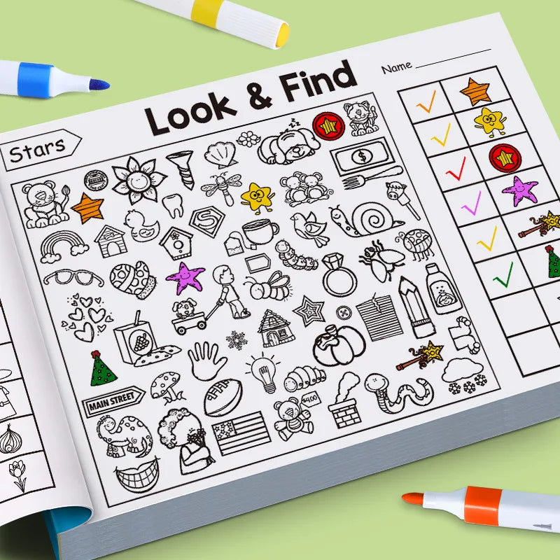 Children's Search for Items Game, Enhance Visual Perception, Fun Coloring Book, Focus and Attention, Handwriting Exercise Bo…