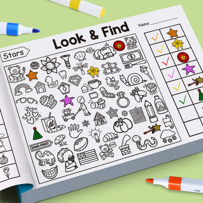 Children's Search for Items Game, Enhance Visual Perception, Fun Coloring Book, Focus and Attention, Handwriting Exercise Bo…