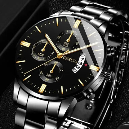 Fashion Men Stainless Steel Watch Luxury Calendar Quartz Wrist Watch Mens Business Watches for Man Clock Montre Homme - imag…
