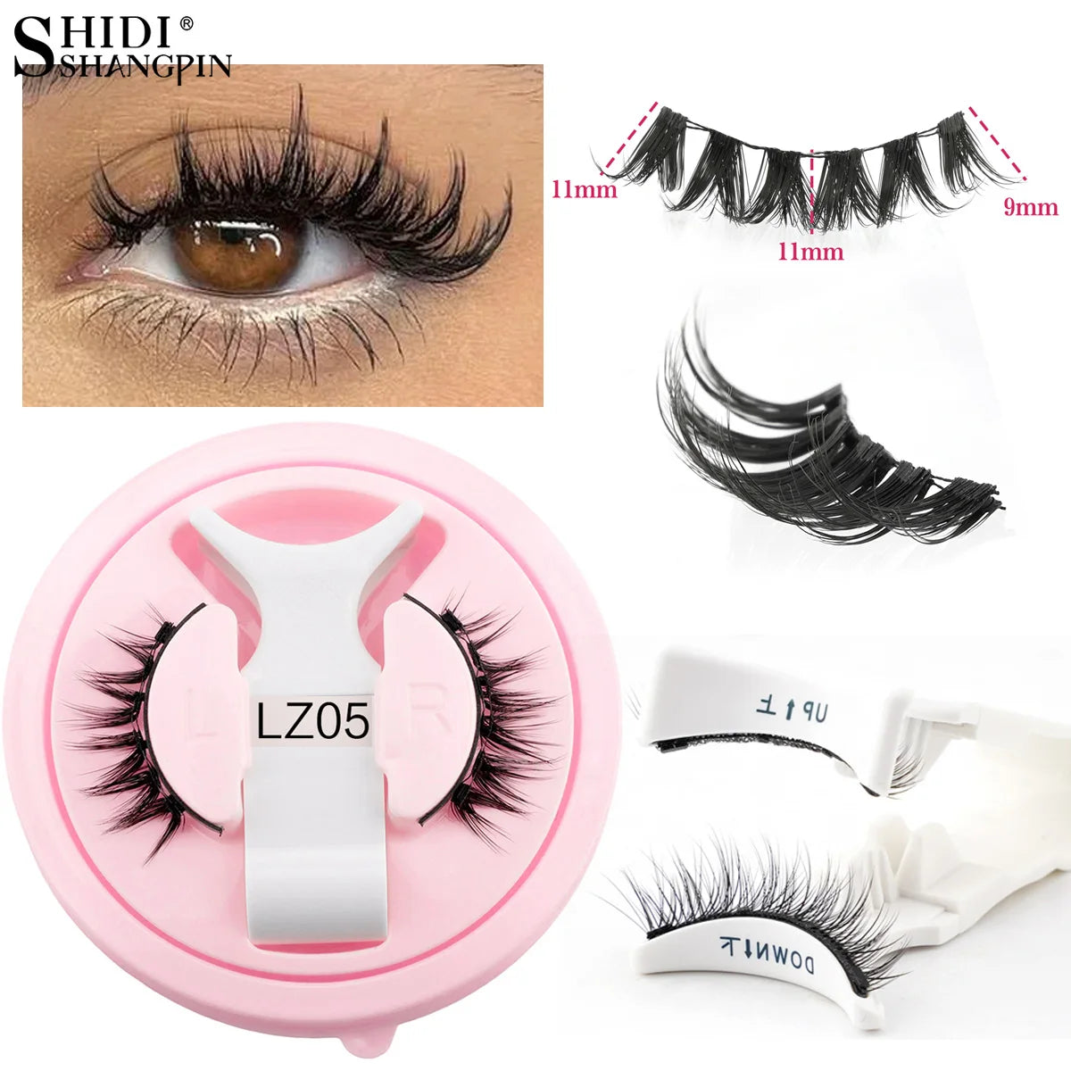 Hot 1 Pair Magnetic Eyelashes Handmade Fluffy Faux Mink Lashes Reusable Natural False Eyelashes and Magnetic Tweezers Set Ma…