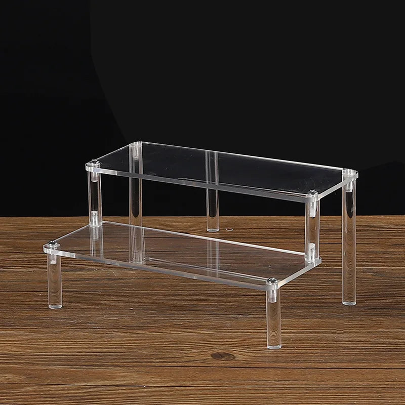 1-5 Tier Acrylic Display Stand Clear Display Riser Rack for Cupcake Perfume Doll Décor Organizer Amiibo Funko POP Figures DC…