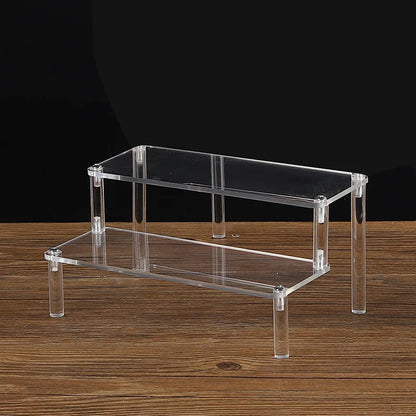 1-5 Tier Acrylic Display Stand Clear Display Riser Rack for Cupcake Perfume Doll Décor Organizer Amiibo Funko POP Figures DC…
