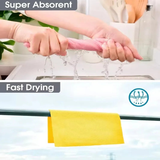 Reusable Cleaning Wipe Household Kitchen Cloth Microfiber Towel Rolls Dish Rags Wash Paper Towel Replacement 1 Roll of 20 Sh…