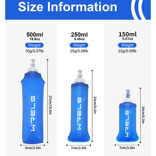 1pc150ml/250ml/500ml Outdoor Collapsible Silicone Bite Size Water Bottle Running Camping Hiking Travel Convenient Water Bott…