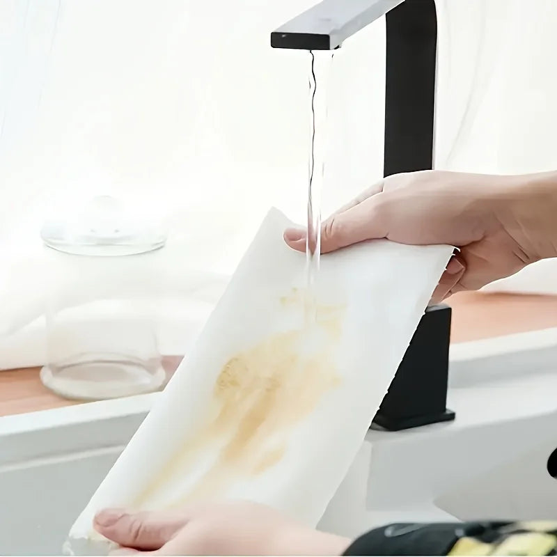 1 Roll (400 Sheets), Lazy Cloth, Disposable Kitchen Tissue, Washable Dry and Wet Dual-Use Towel, Dishcloth, Non Stick Oil Cl…