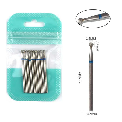 10pcs Diamond Milling Cutter Nail Drill Bits Set For Manicure Accessory Pedicure Eletric Machine Nail Bit Brush Burr Tools -…