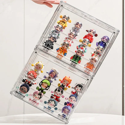 1/2/3/4PCS Acrylic Clear Display Storage Box for Fingures Foldable Display Case for Figurines Dolls Action Figure Organizer…