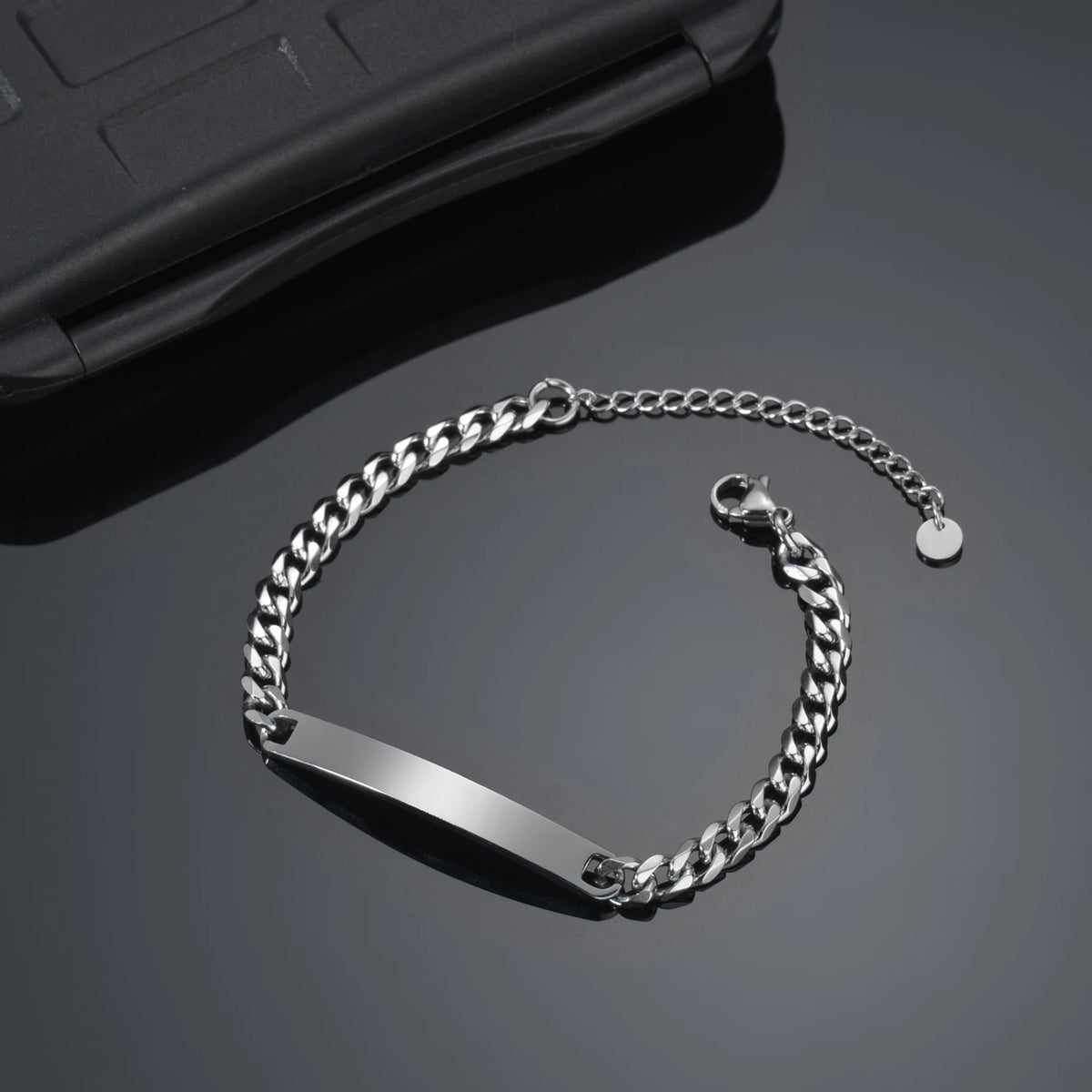 Stainless Steel Engrave Name Bracelet For Men Personalized Nameplate Date DIY Bracelets For Male Boy Jewelry Birthday Gift -…