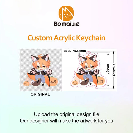 Custom Keychain Cartoon Acrylic Key Chain Photo Customized Anime Charms Hologram Clear Personalized Designer Car Keychains -…