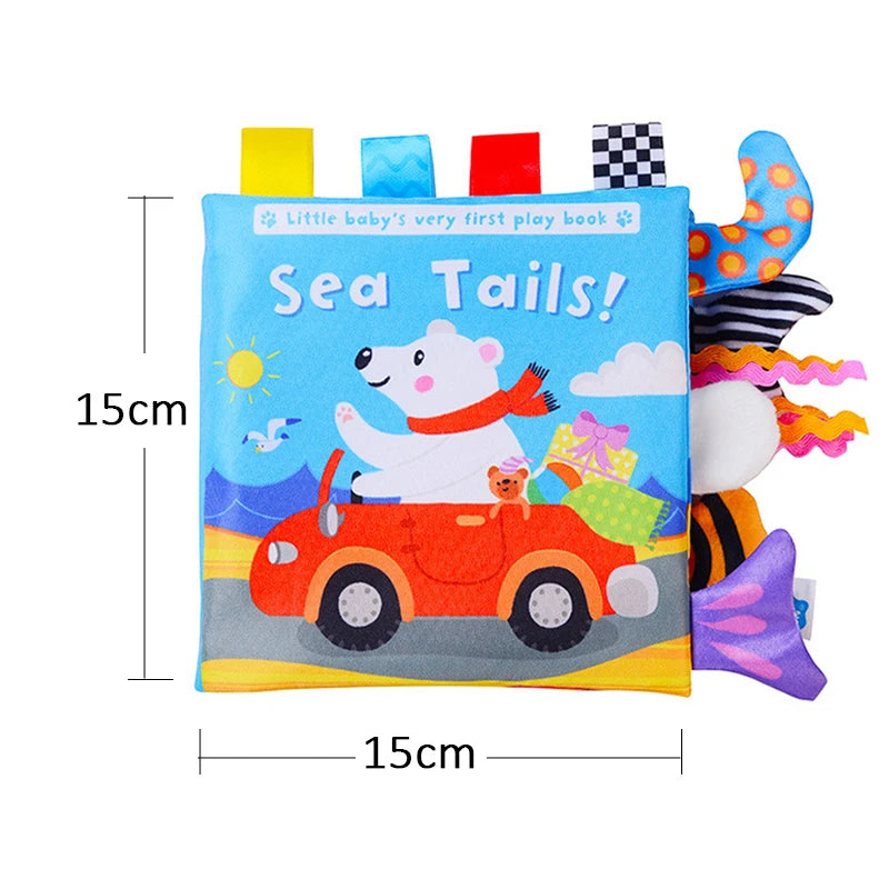 Soft Baby Books 3D Touch Feel High Contrast Cloth Book Sensory Early Learning Stroller Toys for Infant Toddler Gifts 0-12 Mo…