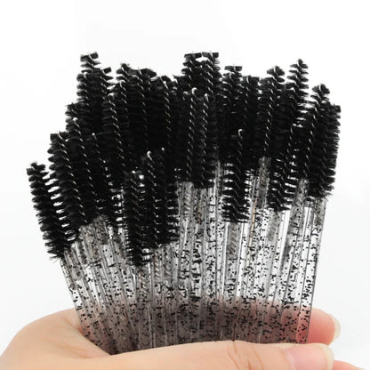 5/25/50 PCS Makeup Brushes Pink Crystal Eyelashes Brush Reusable Fake Lashes Extension Supplies False Eyelash Make up Tool H…