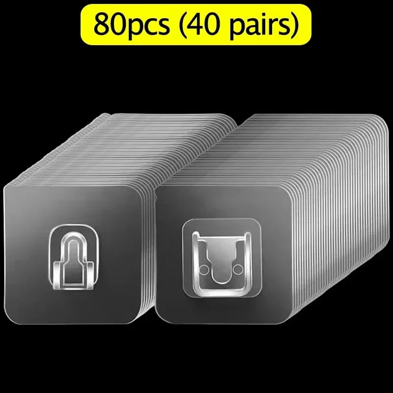 Double-Sided Self Adhesive Wall Hooks Strong Sticky Transparent Traceless Kitchen Bedroom Wall Hook Storage Holders Wholesal…