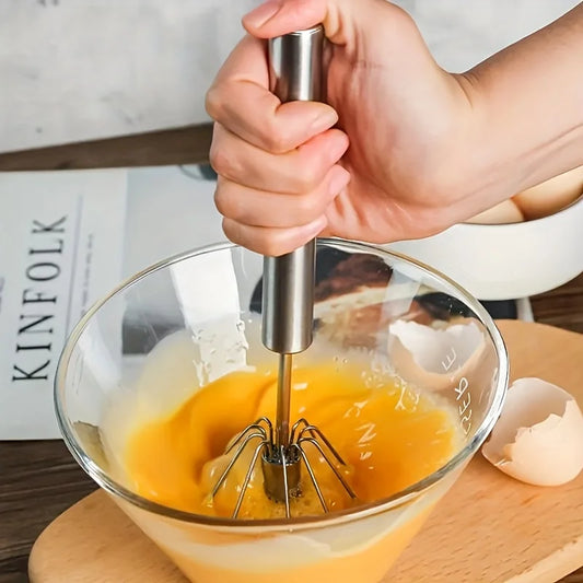 Stainless Steel Egg Beater Durable Semi-Automatic Mixer for Effortless Egg Cream Mixing Stirring and Beating for Kitchen Bak…