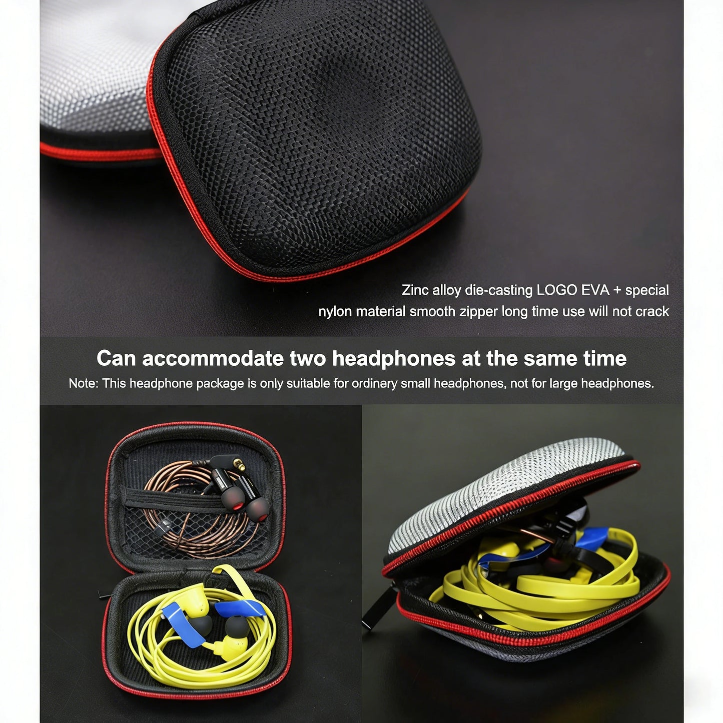 Earphone Storage Bag Square Headset Box Indoor Outdoor Travelling Earphones Storaging Case Accessories with Zipper - image 4