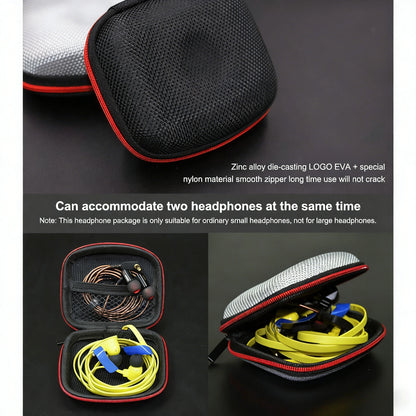 Earphone Storage Bag Square Headset Box Indoor Outdoor Travelling Earphones Storaging Case Accessories with Zipper - image 4