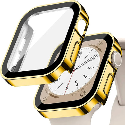 Tempered Glass+Cover For Apple Watch 11 10 9 8 7 46mm 42mm PC Bumper Screen Protector Case iWatch Series 7 6 5 4 SE3 44 40 4…