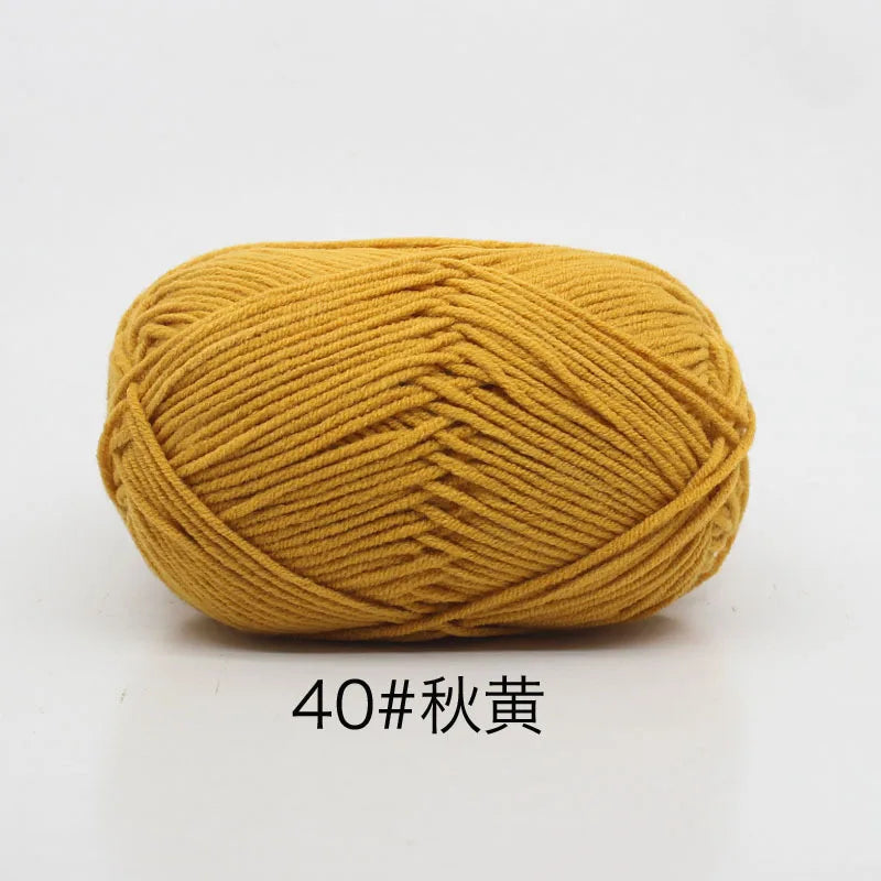40-50g/Set 4ply Milk Cotton(80%) Knitting Yarn Needlework Dyed Lanas For Crochet Craft Sweater Hat Dolls At Low Price - imag…