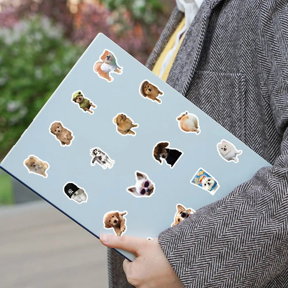 10/50/100pcs Funny Dog Stickers Cartoon Cute Decals Toy Stationery Guitar Phone Bicycle Laptop Luggage Car Graffiti Kids Sti…