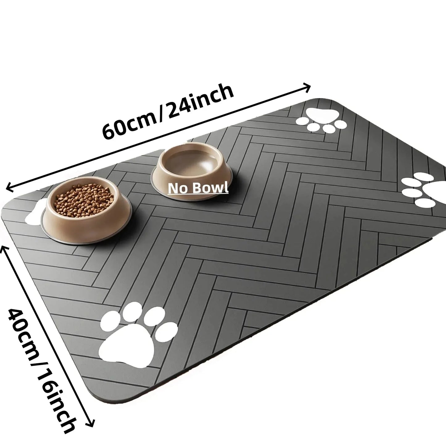 Pet Feeding Mat-Absorbent Pet Placemat Rubber Backing Quick Dry Water Mat for Dog Cat for Food and Water Bowl with Waterproo…