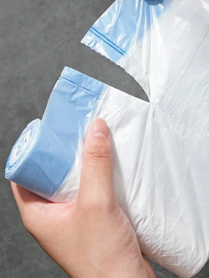 15pcs/roll Thick Trash Bags, Tear-Off Drawstring Trash Can Liners,For Home, Kitchen, Restaurant, Living Room, Garbage Sortin…