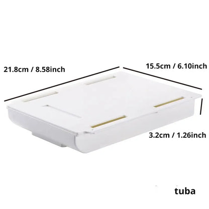 1PCS White SelfAdhesive Storage Drawer Box Makeup Pencil Tray Desk Hidden Under Stand Self-adhesive Under-drawer Storage Box…
