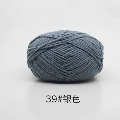40-50g/Set 4ply Milk Cotton(80%) Knitting Yarn Needlework Dyed Lanas For Crochet Craft Sweater Hat Dolls At Low Price - imag…