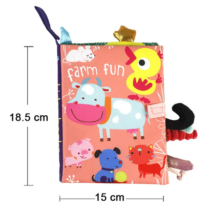 Soft Baby Books 3D Touch Feel High Contrast Cloth Book Sensory Early Learning Stroller Toys for Infant Toddler Gifts 0-12 Mo…