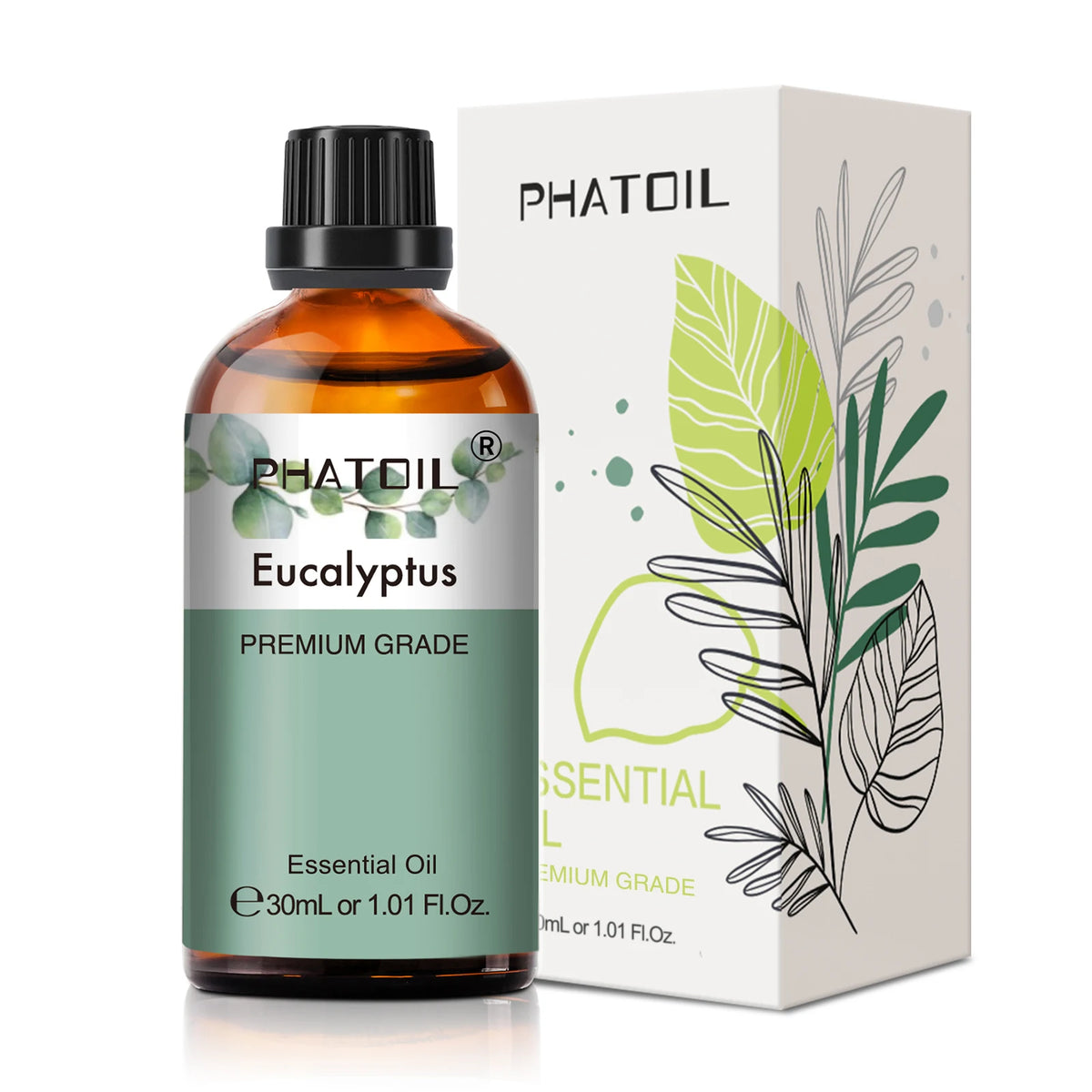 PHATOIL 1PCS Aromatherapy Essential Oil 30ml Lemon Eucalyptus Lavender Bergamot Jasmine Juniper Rose Vanilla Aroma Essential…