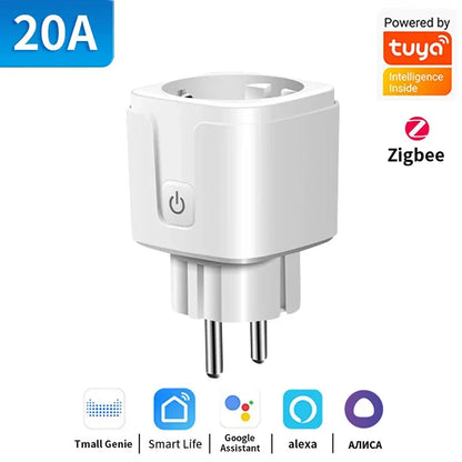 TNCE TUYA Smart Plug WiFi or Zigbee3.0 Socket EU 16A/20A Power Monitor Timing Function Voice Control Work With Alexa Google…