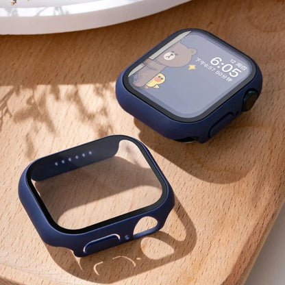 Tempered Glass+Cover For Apple watch Case 45mm 41mm 44mm 40mm 42mm Screen Protector Apple Watch Accessories serie 9 4 5 6 SE…