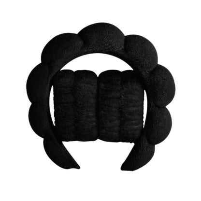 1/3Pcs Fashion Microfiber Washing Wristbands Scrunchies Puffy Headband Spa Bubble Headband for Washing Face Makeup Shower Sk…