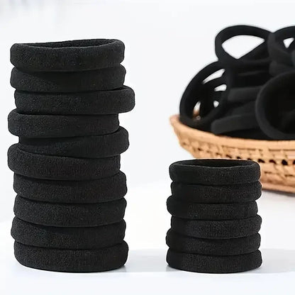 High Elastic Hair Bands for Women Girls Black Basic Hair Tie Headband Simple Ponytail Holder Headwear Hair Accessories - ima…