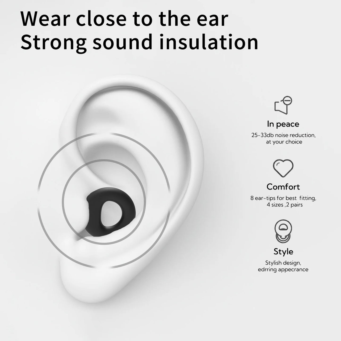 Silicone Earplugs for Swimming Sleep Noise Cancel Noise Reduction-Soundproof Reduce Disturbances -Quality Earplugs - image 4