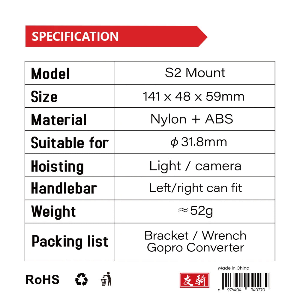 CYCLAMI S2 Bike Computer Mount Mountain Road Bicycle GPS Headlight Holder Bracket Support For GARMIN XOSS IGPSPORT Magene Co…
