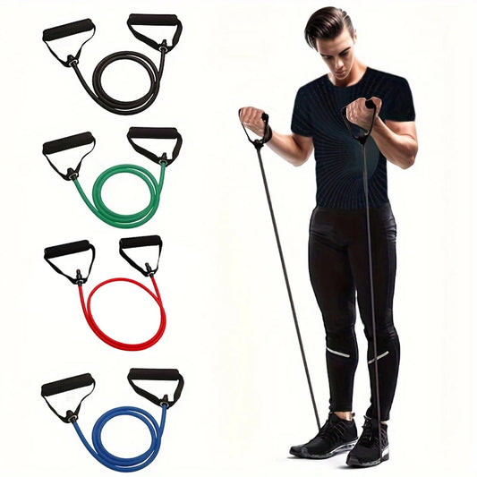 1pc 4-Level Resistance Bands with Handles for Home Workouts and Strength Training - Perfect for Yoga, Pilates,and fitness eq…