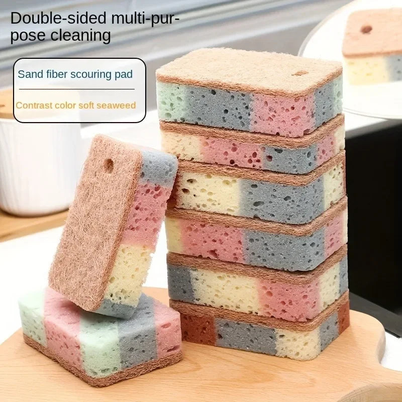 Double Sided Sponge Multipurpose Cleaning Sponge for Dishwashing and Stain Removal Durable Kitchen Bathroom Cleaning Tools -…