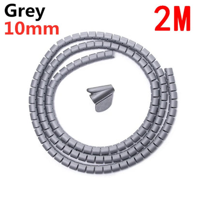 2M/1M Flexible Spiral Cable Wire Protector Cable Organizer Computer Cord Protective Tube Clip Organizer Management Tools 16/…