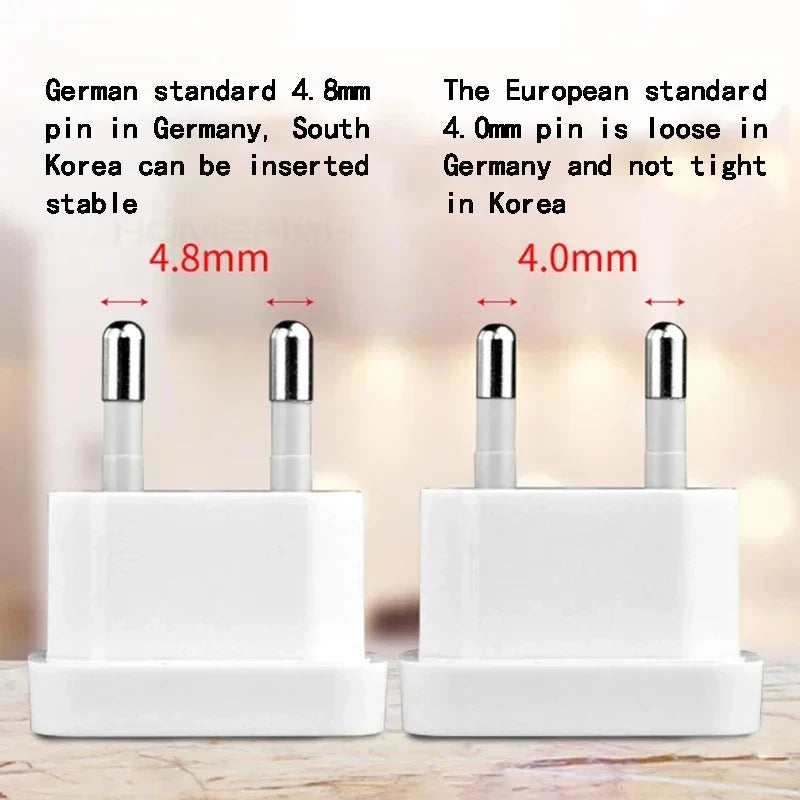 1 Pcs 4.8mm Power Plug Adapter US To EU Euro Europe Plug Power Plug Converter Travel Adapter Power Converter Outlet - image 4