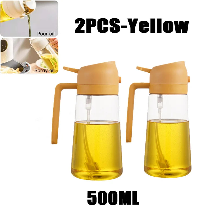 2in1 500ml Plastic Kitchen Oil Sprayer Spray Oil Olive Spray Bottle for Oil Dispenser BBQ Baking Roasting Picnic Kitchen Too…