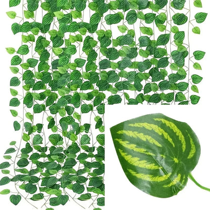 4/10M Artificial Plant Green Ivy Leaf Garland Fake Plant Creeper Hanging Vine Outdoor DIY Garden Wall Wedding Party Home Dec…
