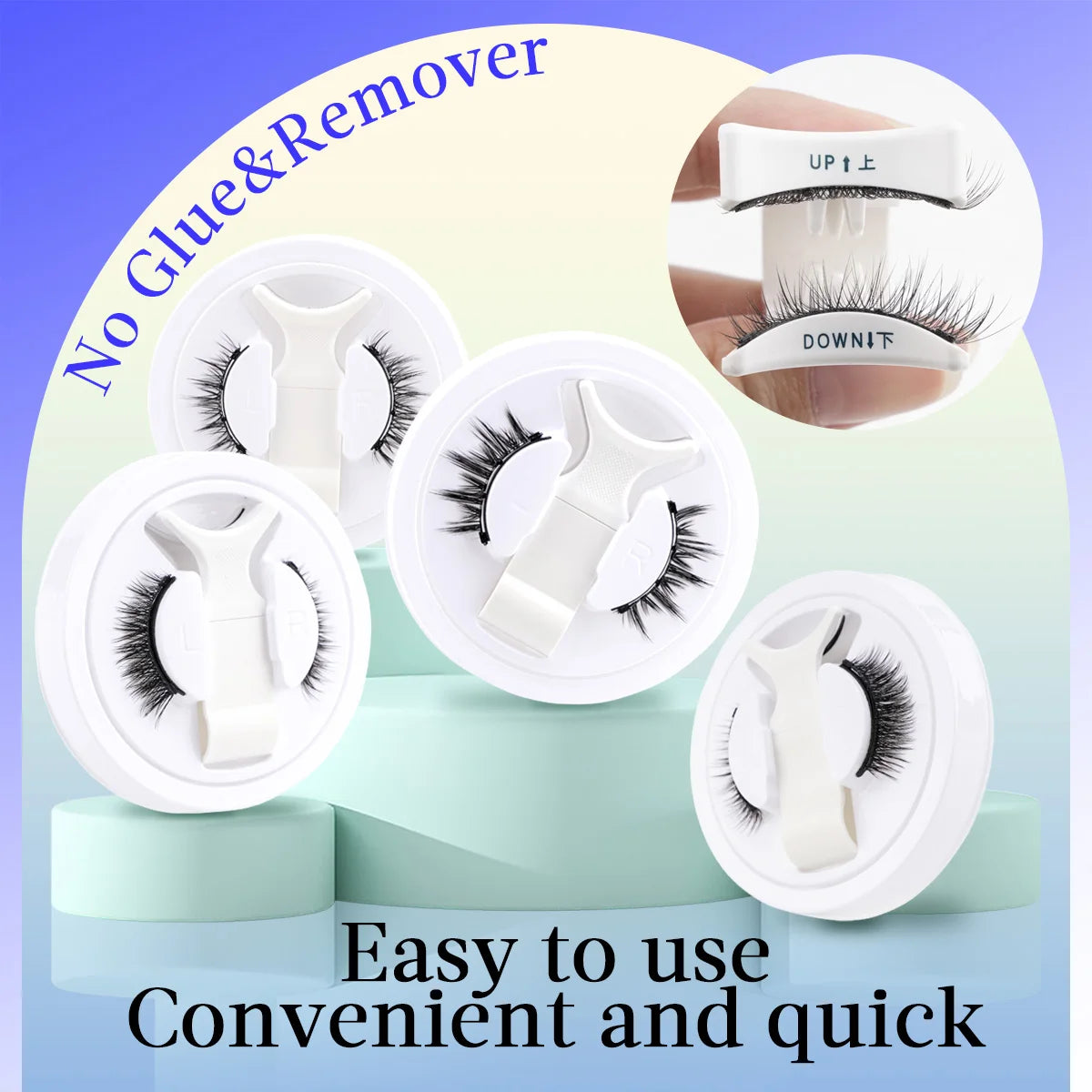 Hot 1 Pair Magnetic Eyelashes Handmade Fluffy Faux Mink Lashes Reusable Natural False Eyelashes and Magnetic Tweezers Set Ma…