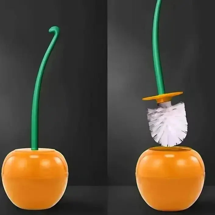 1pc Red Toilet Brush Creative Lovely Cherry Shape Lavatory Toilet Brush Holder Set Toilet Holder Bathroom Accessories - imag…