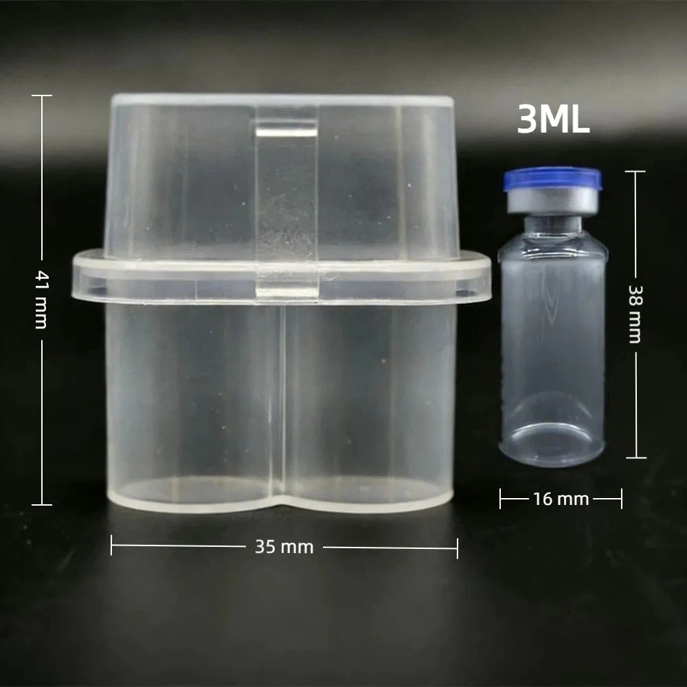 New 3/5/7/10mL 2/10/24-Slot Vial Storage Case Stackable Plastic Microtube Storage Box Clear Freezer Tube Box Diabetic Suppli…